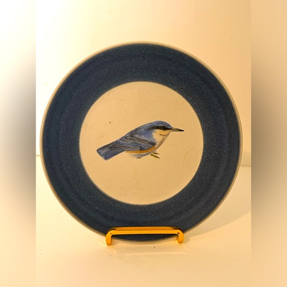 MARCEL GUILLOT POTTERY (HAND THROWN, FRANCE) BIRD - PLATE 7 7/8 BLUE BIRD - Picture 6 of 11